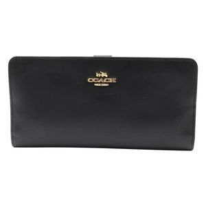 Coach Smooth Leather Skinny Black Wallet